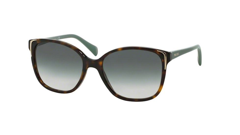 Prada PR01OS Sunglasses 2AU1E0-55 - Havana Frame, Green Gradient Lenses