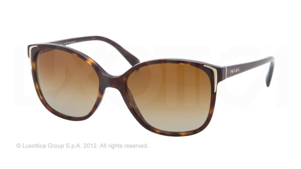 Prada PR01OS Single Vision Prescription Sunglasses PR01OS-2AU6E1-55 - Lens Diameter 55 mm, Frame Color Havana