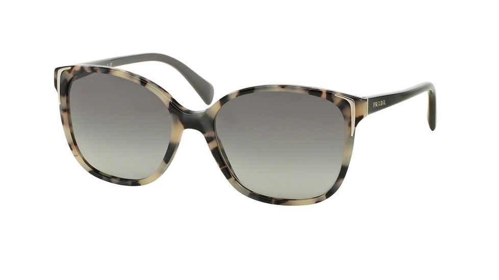 Prada PR01OS Sunglasses KAD3M1-55 - White Havana Frame, Grey Gradient Lenses