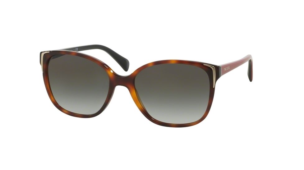 Prada PR01OS Sunglasses TKR0A7-55 - Havana Frame, Grey Gradient Lenses