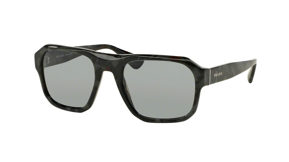 Prada PR02SS Sunglasses UEM3C2-55 - Spotted Brown Green Frame, Dark Grey Lenses
