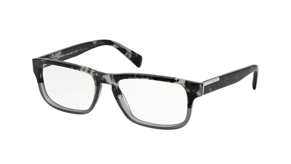 Prada PR07PV Bifocal Prescription Eyeglasses RO31O1-54 - Spotted Black On Matte Grey Frame