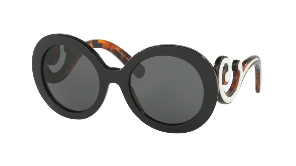 Prada PR08TS Sunglasses 1AB1A1-55 - Black Frame, Gray Lenses