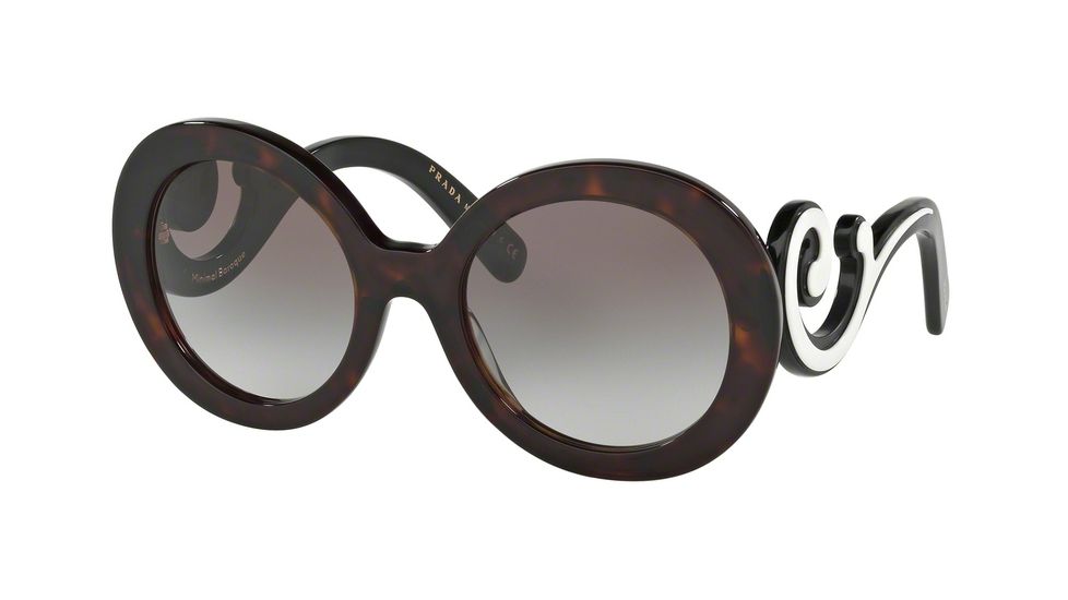 Prada PR08TS Sunglasses 2AU0A7-55 - Havana Frame, Grey Gradient Lenses