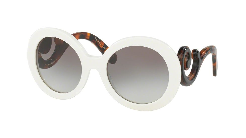 Prada PR08TSF Sunglasses VAG0A7-55 - Ivory Frame, Grey Gradient Lenses