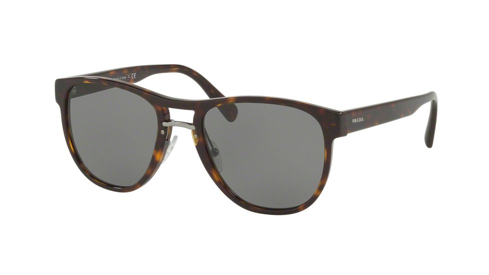 Prada PR09US Single Vision Prescription Sunglasses, 55mm, Havana, PR09US-2AU9K1-55-SV