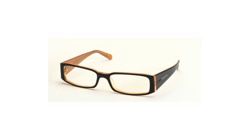 Prada PR10FV #2BX1O1 - Top Black On Orange Demo Lens Frame
