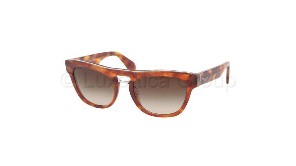 Prada PR10PS Single Vision Prescription Sunglasses PR10PS-4BW6S1-5419 - Lens Diameter 54 mm, Frame Color Light Havana