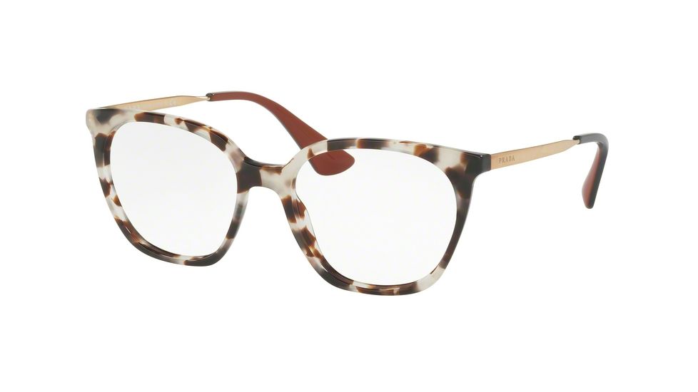 Prada PR11TVF Bifocal Prescription Eyeglasses UAO1O1-53 - White Havana Frame