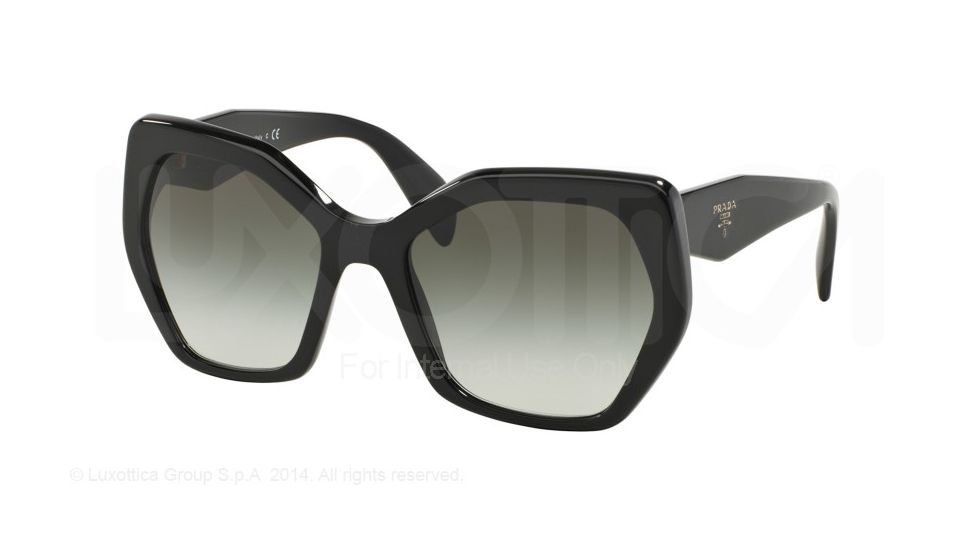 Prada PR16RS Sunglasses 1AB0A7-56 - Black Frame, Grey Gradient Lenses