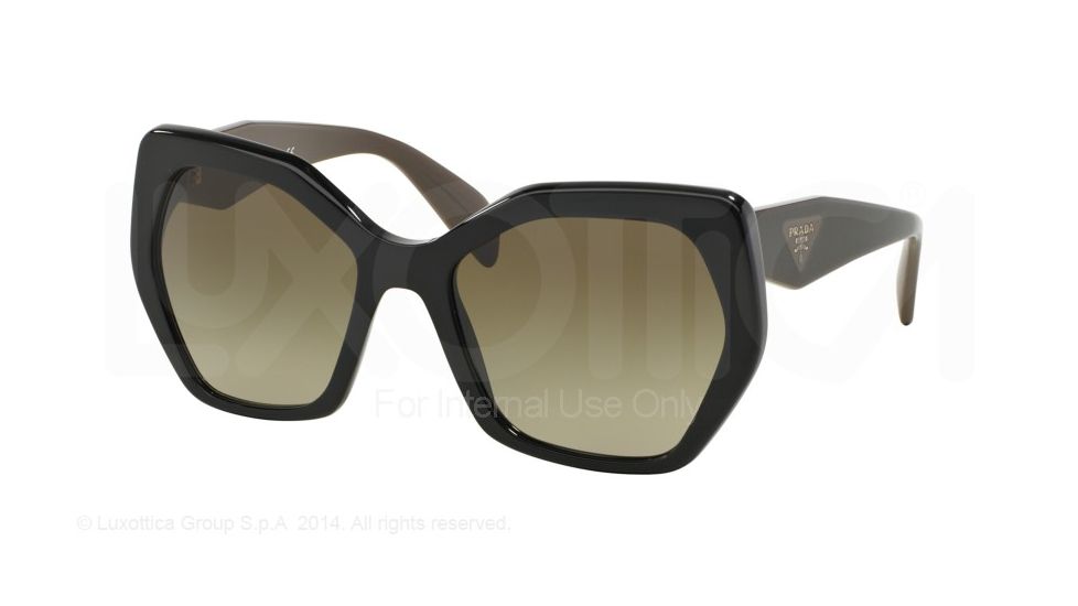 Prada PR16RS Sunglasses 1AB1X1-56 - Black Frame, Brown Gradient Lenses