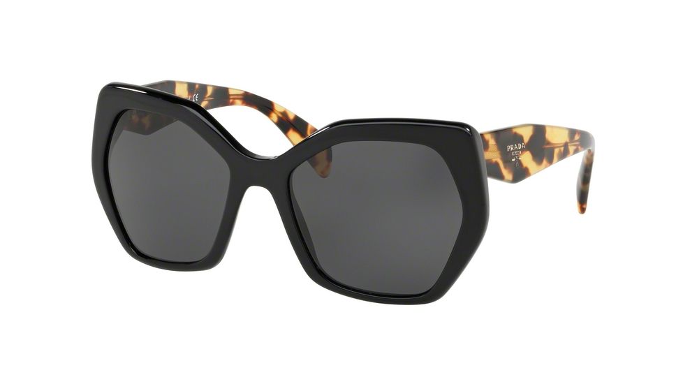 Prada PR16RS Sunglasses 1AB5S0-56 - Black Frame, Grey Lenses