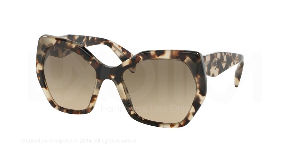 Prada PR16RS Sunglasses UAO3D0-56 - Spotted Opal Brown Frame, Light Brown Grad Light Grey Lenses