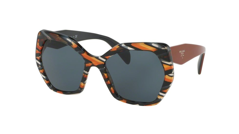 Prada PR16RS Sunglasses VAN9K1-56 - Sheaves Grey Orange Frame, Grey Lenses