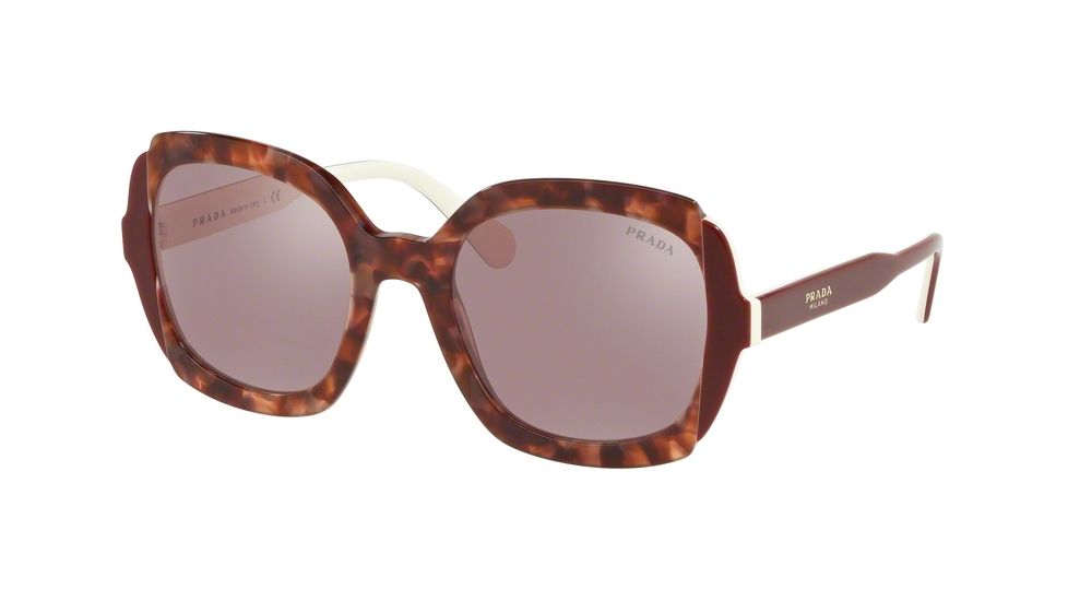 Prada PR16US Bifocal Prescription Sunglasses, 54mm, Pink Havana/Top Bordeaux/Ivory, PR16US-CDK214-54-BI