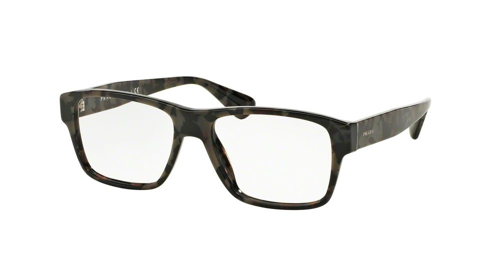 Prada PR17SV Bifocal Prescription Eyeglasses UEL1O1-53 - Spotted Brown Grey Frame