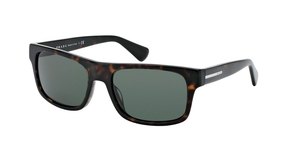 Prada PR18PS Sunglasses 2AU0B2-59 - Havanaa Frame, Green Lenses