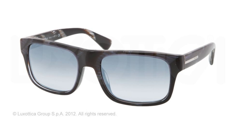 Prada PR18PS Sunglasses EAR1H2-56 - Striped Blue Horn