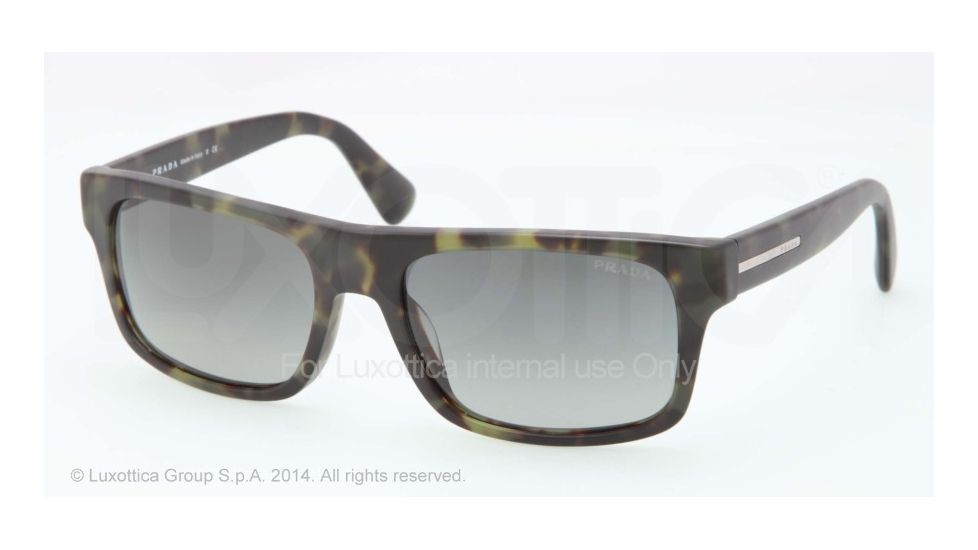 Prada PR18PS Sunglasses NAJ2D0-56 - Matte Green Havana Frame, Light Grey Gradient Lenses