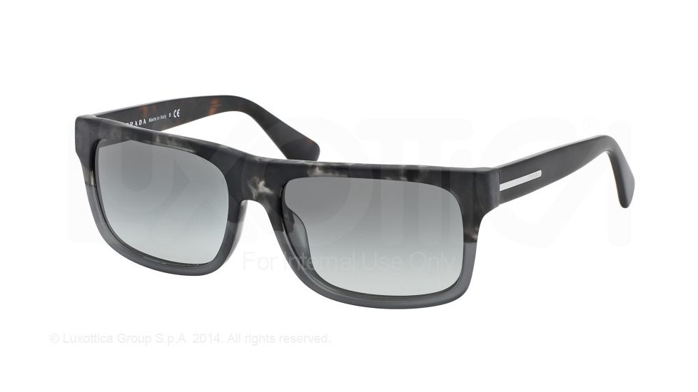 Prada PR18PS Sunglasses RO32D0-56 - Spotted Black/matte Grey Frame, Light Grey Grad Dark Grey Lenses
