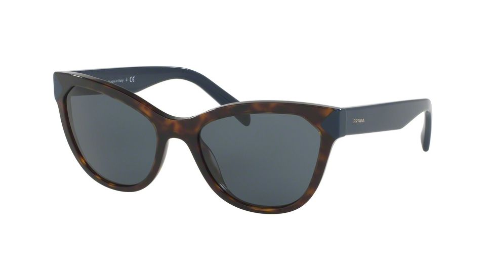 Prada PR21SS Sunglasses 2AU2K1-56 - Havana Frame, Dark Blue Lenses