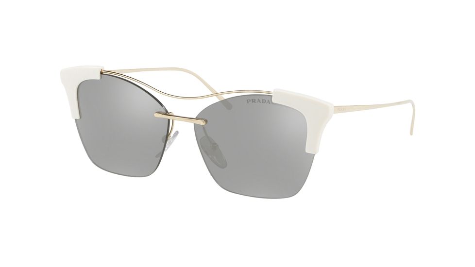 Prada PR21US Sunglasses VIC2B0-56 - Pale Gold Frame, Light Grey Mirror Silver Lenses