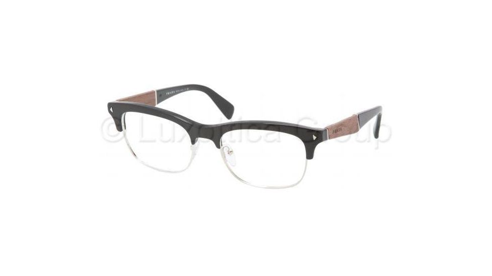 Prada PR22OV Single Vision Prescription Eyeglasses 1AB1O1-5419 - Black Frame