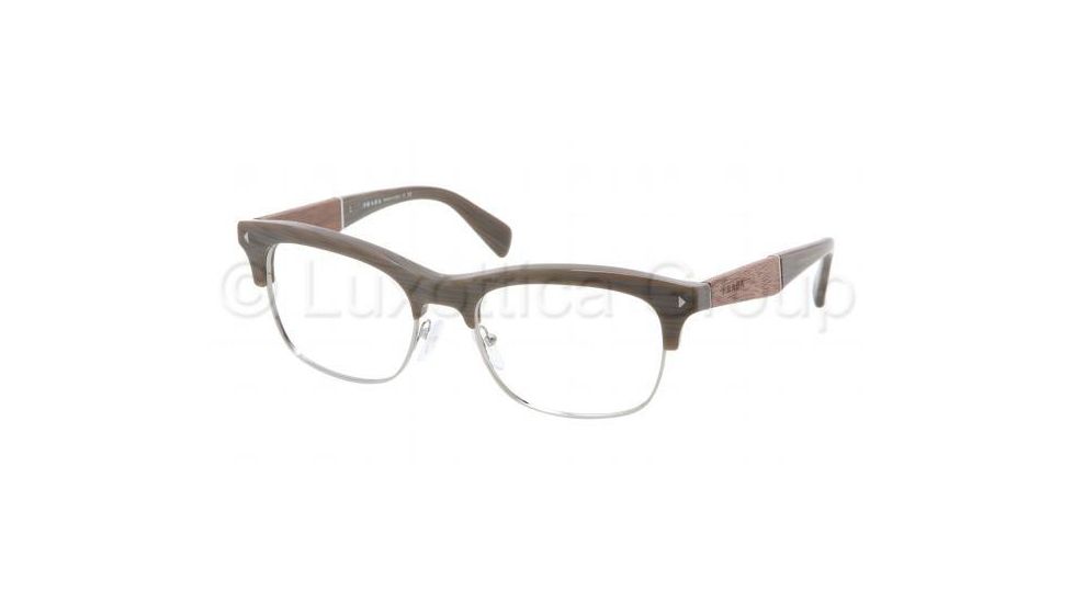 Prada PR22OV Single Vision Prescription Eyeglasses JAB1O1-5419 - Wood Olive Green Frame, Demo Lens Lenses
