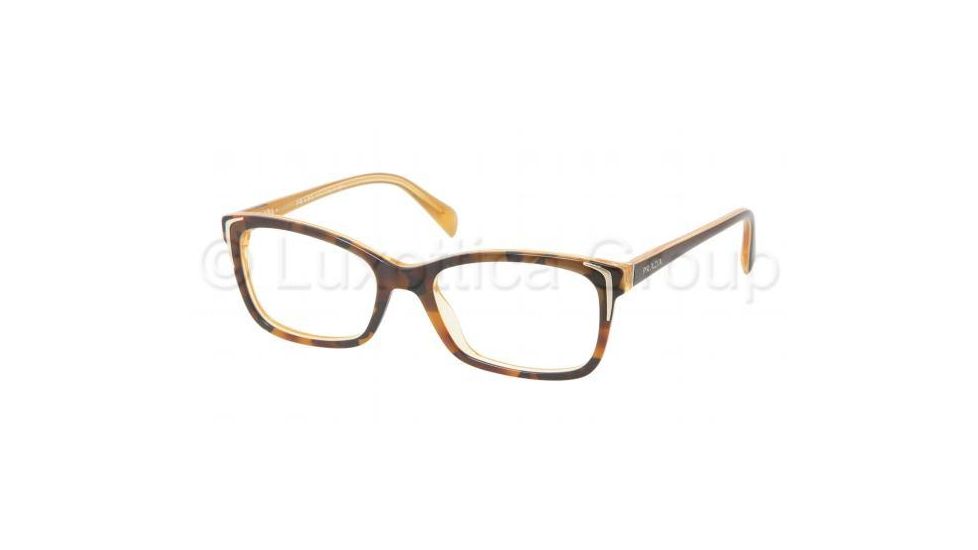 Prada PR23OV Bifocal Prescription Eyeglasses FAL1O1-5217 - Top Havana/Yellow Frame, Demo Lens Lenses