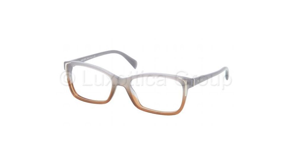 Prada PR23OV Bifocal Prescription Eyeglasses MAY1O1-5217 - Gray Gradient Brown Frame, Demo Lens Lenses