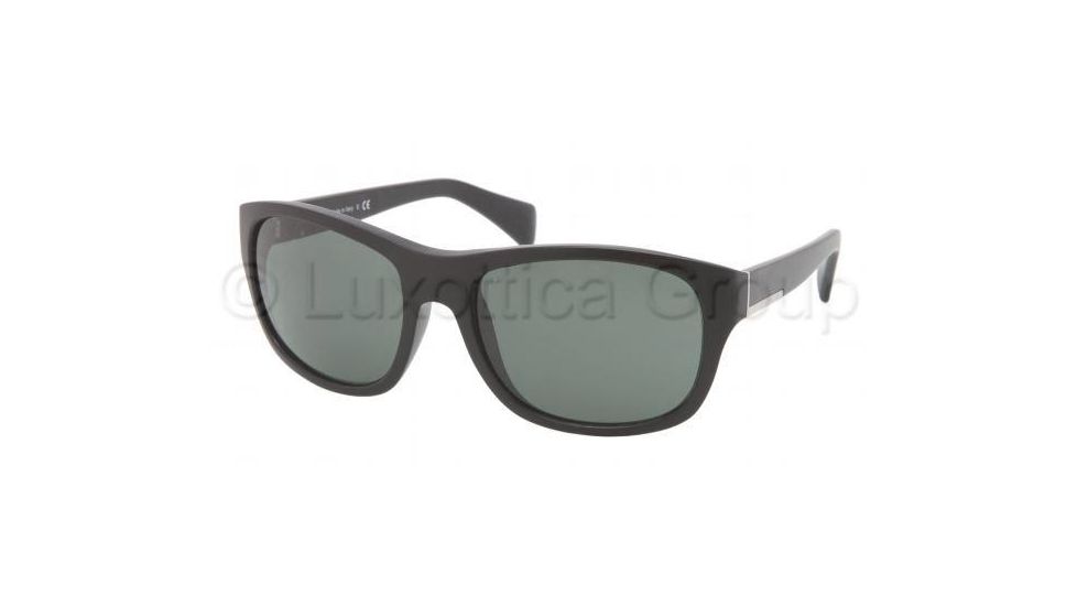 Prada PR29NS Sunglasses 1BO3O1-5818 - Matte Black Frame, Gray Green Lenses