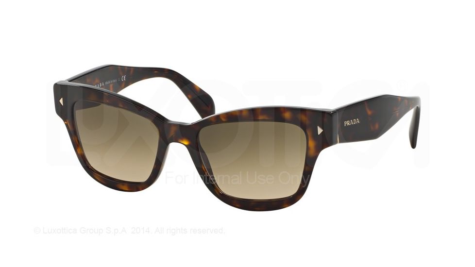 Prada PR29RS Sunglasses 2AU3D0-51 - Havana Frame, Light Brown Grad Light Grey Lenses
