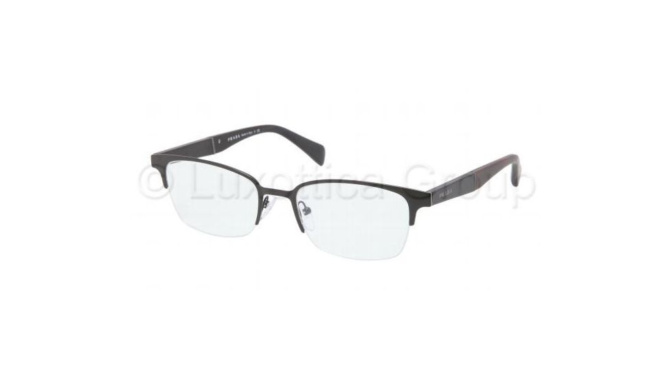 Prada PR50PV Progressive Prescription Eyeglasses 1BO1O1-5319 - Black Demi Shiny Frame