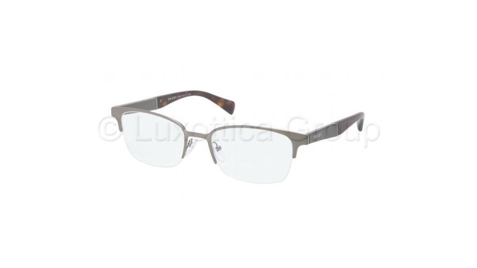Prada PR50PV Progressive Prescription Eyeglasses LAI1O1-5319 - Brushed Gunmetal Frame