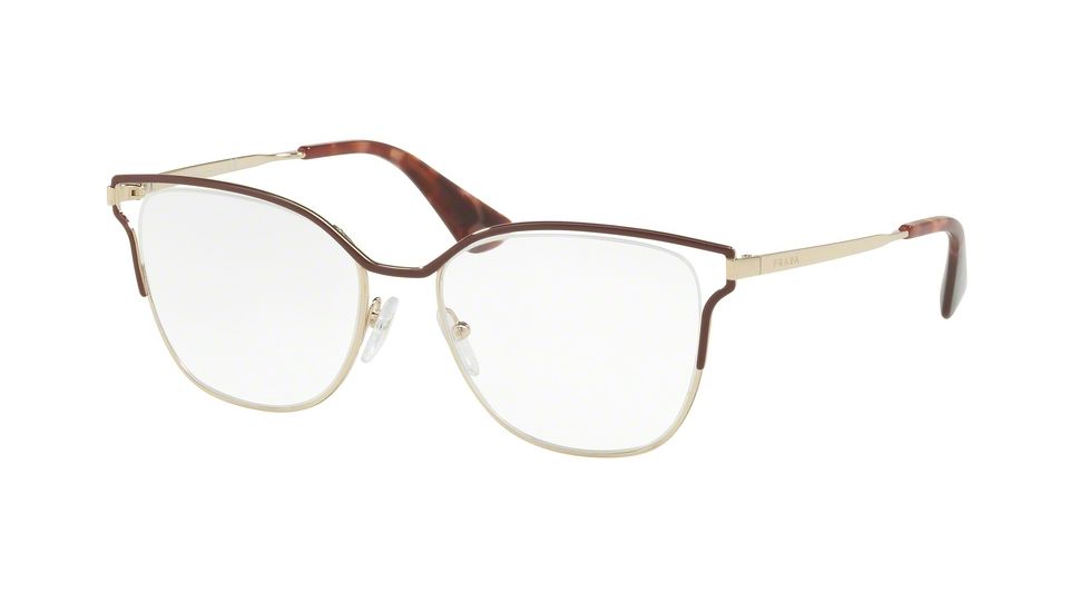Prada PR54UV Eyeglass Frames VY31O1-53 - Bordeaux/pale Gold Frame
