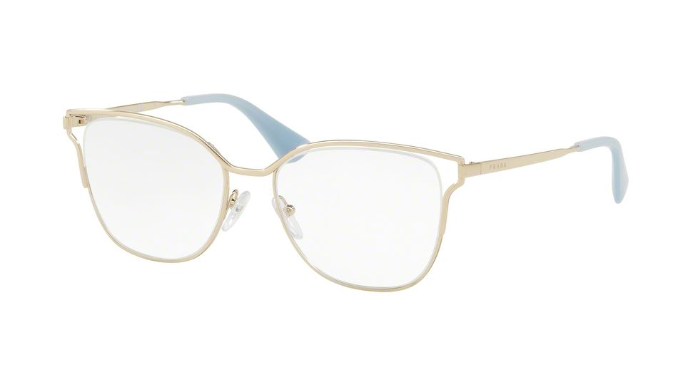 Prada PR54UV Eyeglass Frames ZVN1O1-51 - Pale Gold Frame