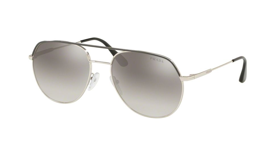 Prada PR55US Sunglasses 3295O0-57 - , Gradient Grey Mirror Silver Lenses