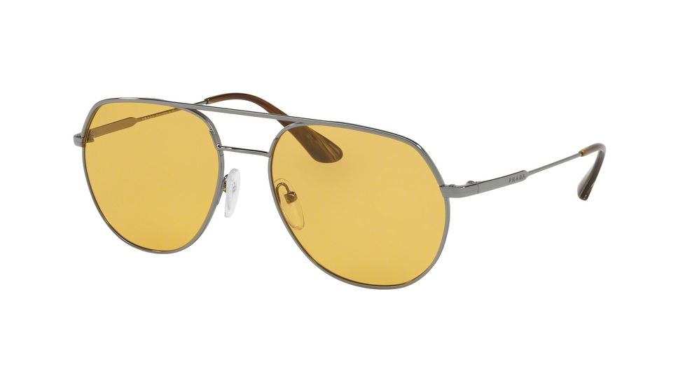 Prada PR55US Sunglasses 5AV0B7-57 - Gunmetal Frame, Orange Lenses