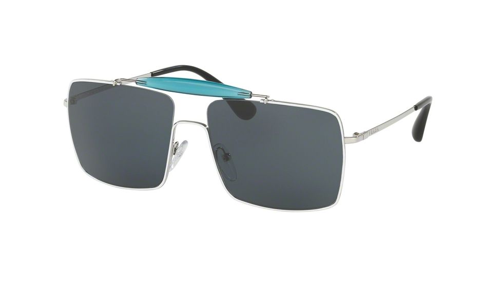 Prada PR57SS Sunglasses 7BA2K1-58 - Top White/silver Frame, Dark Blue Lenses
