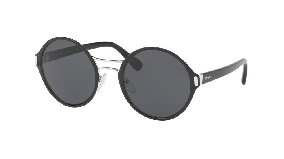 Prada PR57TS Bifocal Prescription Sunglasses, 54mm, Black/Silver, PR57TS-GAQ5S0-54-BI