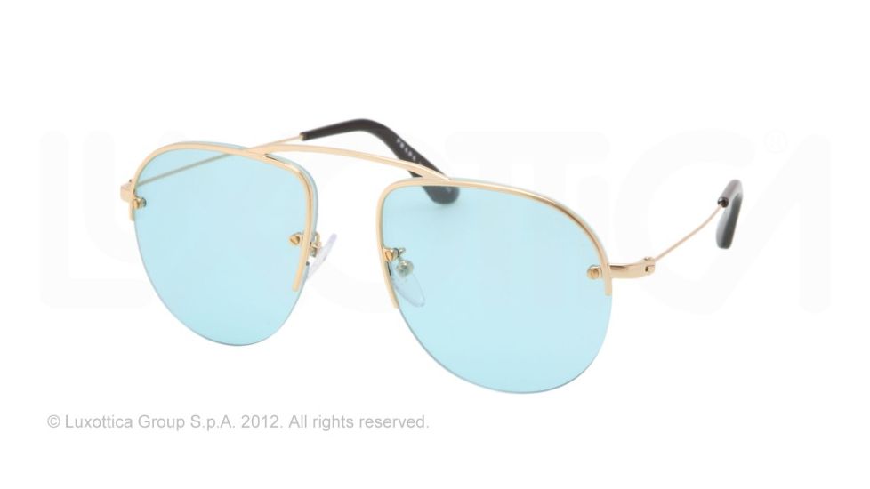 Prada PR58OS Single Vision Prescription Sunglasses PR58OS-5AK0B5-52 - Lens Diameter 52 mm, Frame Color Gold