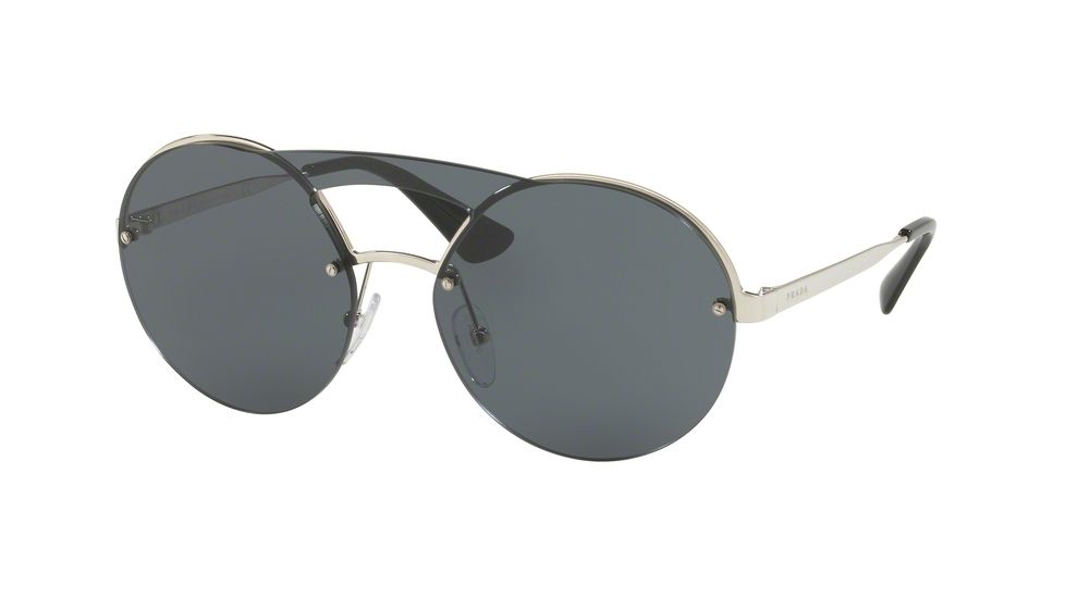 Prada PR65TS Sunglasses 1BC5S0-36 - Silver Frame, Grey Lenses