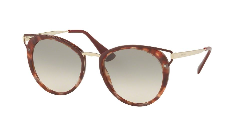 Prada PR66TSF Progressive Prescription Sunglasses PR66TSF-UE03H2-54 - Lens Diameter 54 mm, Frame Color Pink Havana