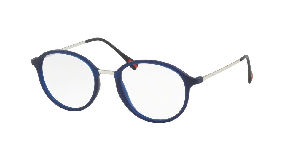 Prada PS01IV Bifocal Prescription Eyeglasses U631O1-51 - Blue Rubber Frame