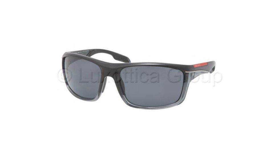 Prada PS01NS Sunglasses GAI5Z1-6318 - Black Demi Shiny Frame, Gray Lenses