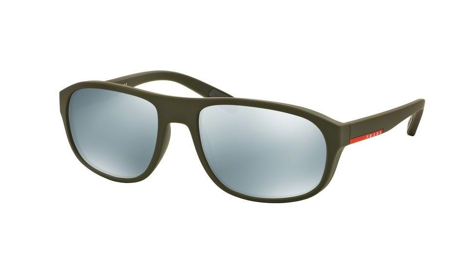 Prada PS01RS Single Vision Prescription Sunglasses PS01RS-UBW5K2-58 - Lens Diameter 58 mm, Frame Color Green Rubber