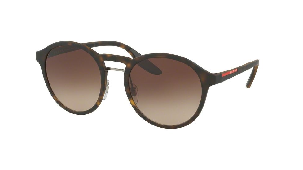 Prada PS01SS Progressive Prescription Sunglasses PS01SS-U616S1-53 - Lens Diameter 53 mm, Frame Color Havana Rubber