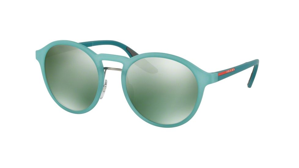 Prada PS01SS Progressive Prescription Sunglasses PS01SS-VHF3C0-53 - Lens Diameter 53 mm, Frame Color Opal Green Rubber