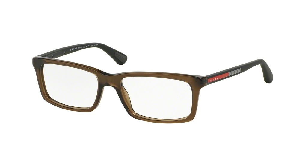 Prada PS02CV Bifocal Prescription Eyeglasses UA11O1-55 - Transparent Green Frame