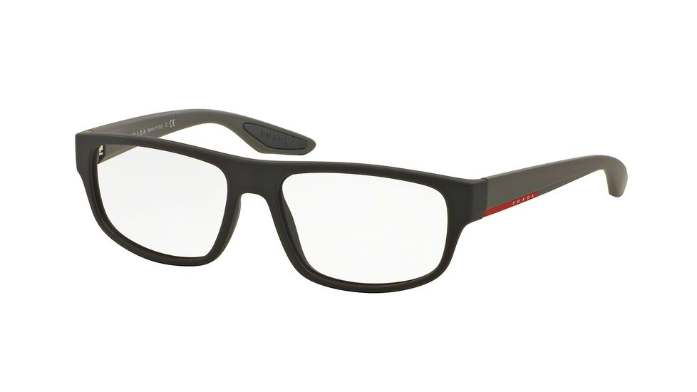 Prada PS03GV Progressive Prescription Eyeglasses UB01O1-55 - Brown Rubber Frame